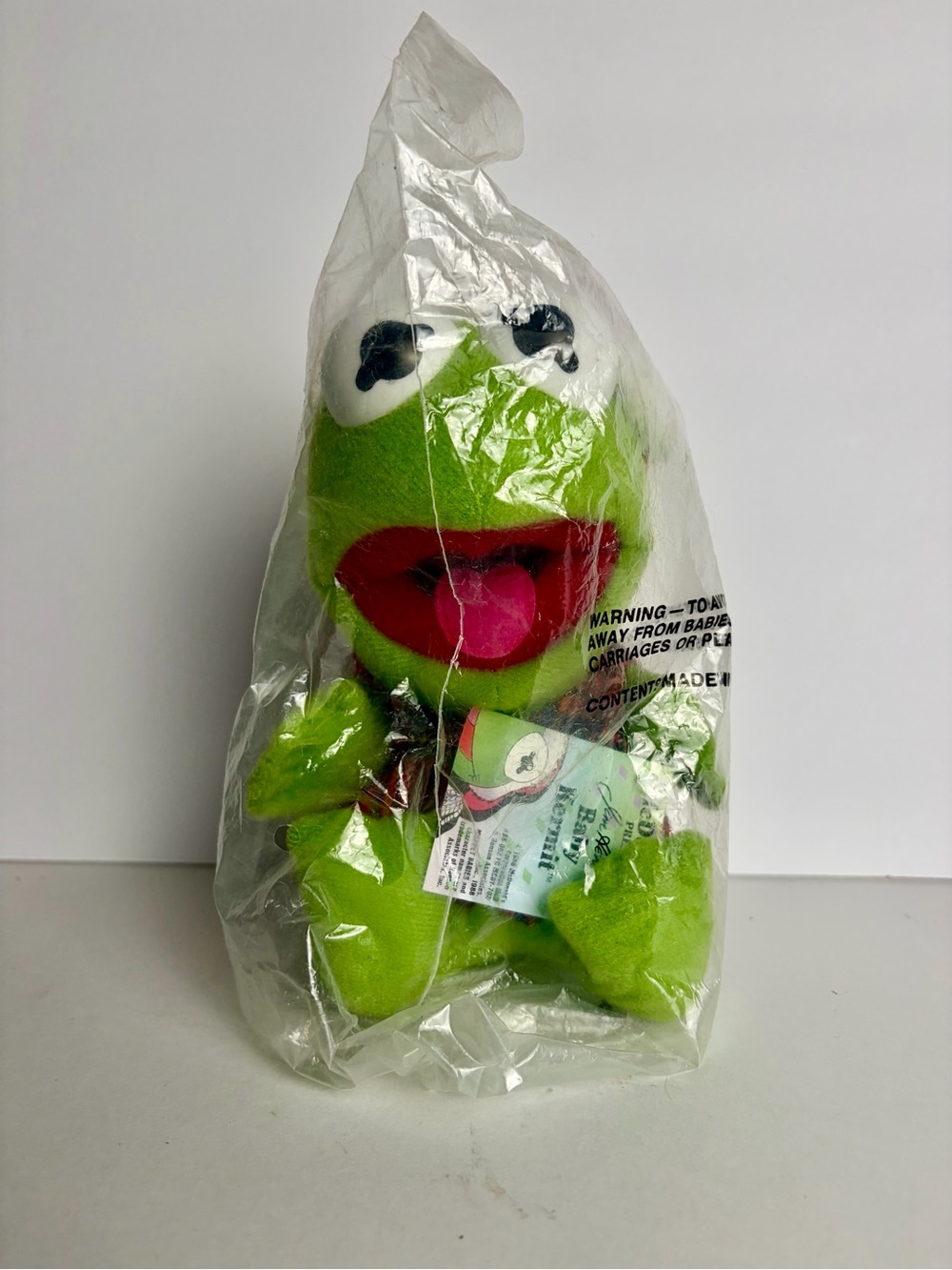 Vintage 1988 McDonalds Baby Kermit Christmas Plush NWT Jim Henson Muppet Babies